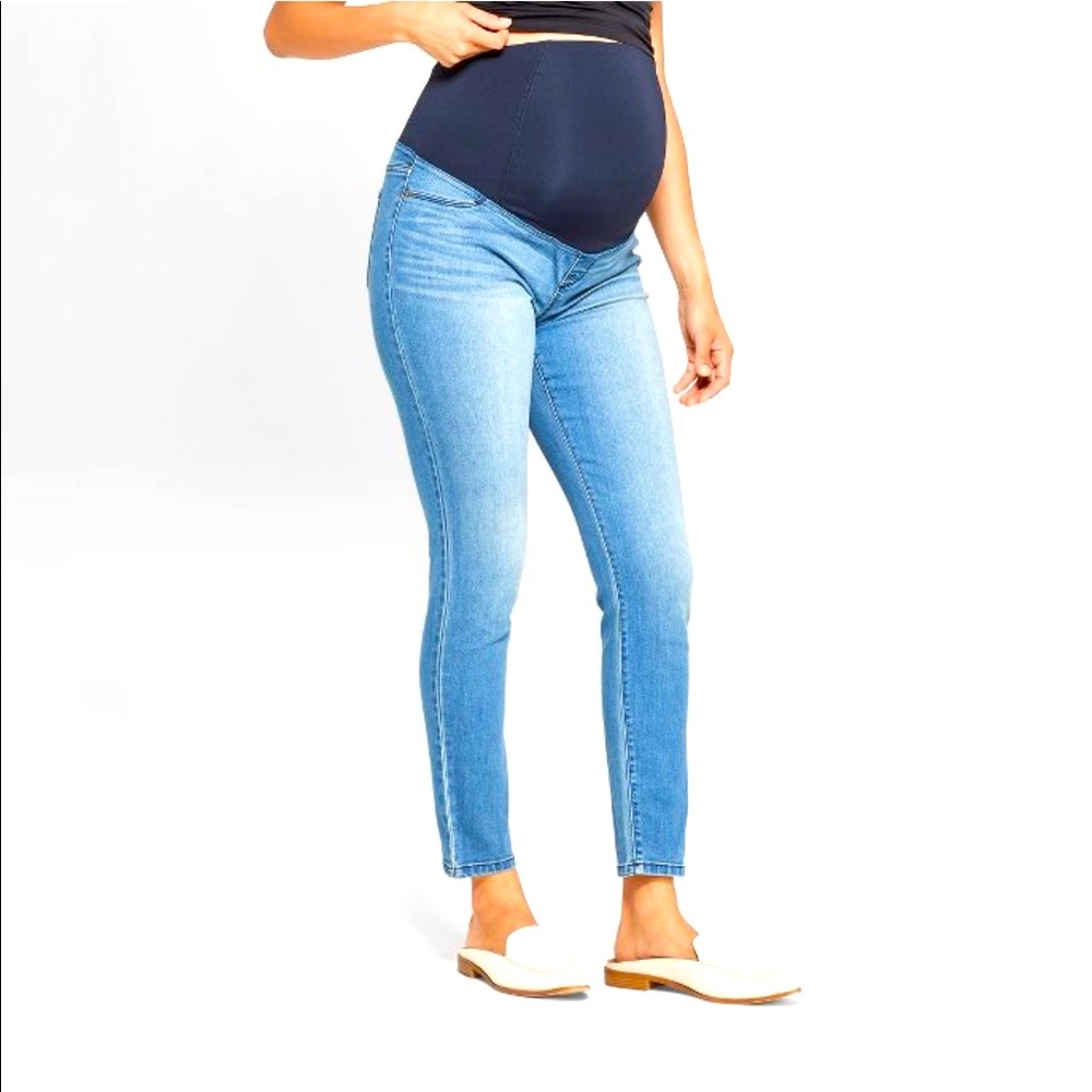 High rise crossover panel maternity leggings
